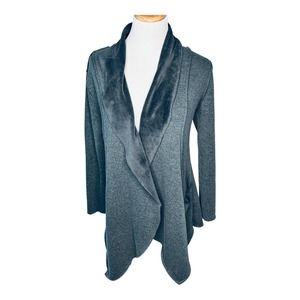 C. Olives Cardigan Gray Open Front L